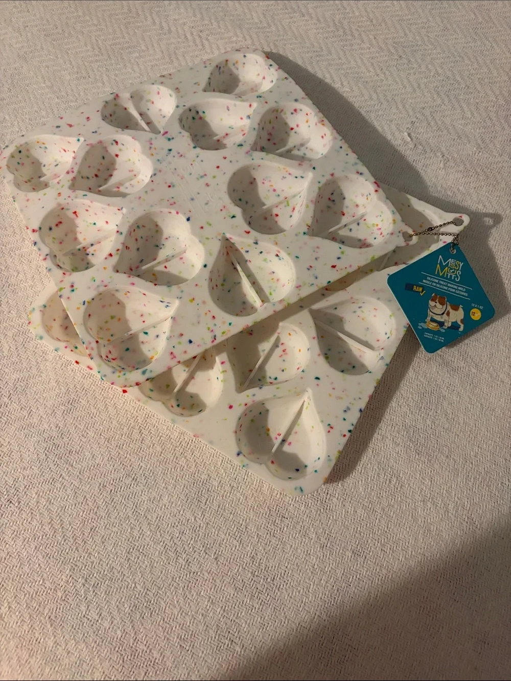 Messy Mutts Confetti Silicone Heart Mold